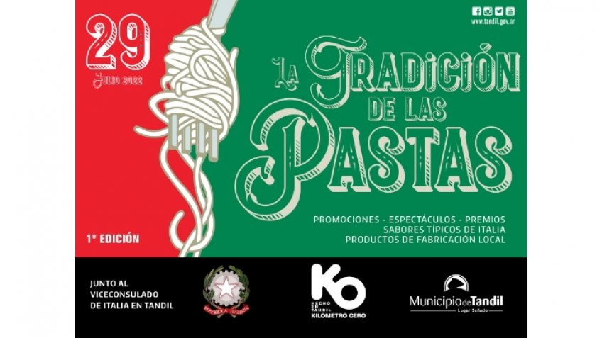 Este viernes se realizará la primera edición del "Día de la Tradición de las Pastas"